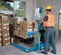 Blue and Silver Genie 700-1,000 lbs. 13-15 ft. manual material lift