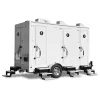 White Satellite 4-Station Restroom Trailer with 4 Sinks