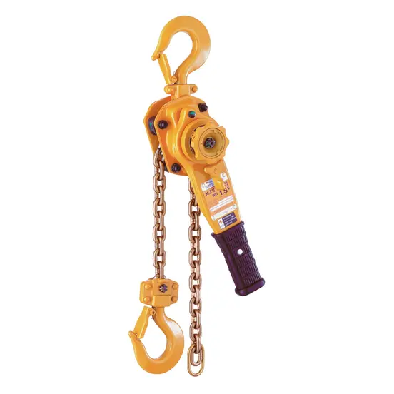 Yellow and black ans silver KITO Come-Along Tool, 1 Ton